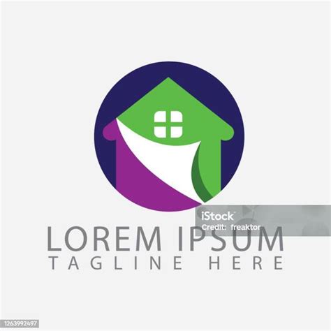 Rumah Lukisan Logo Desain Ikon Vektor Warnawarni Cat Template