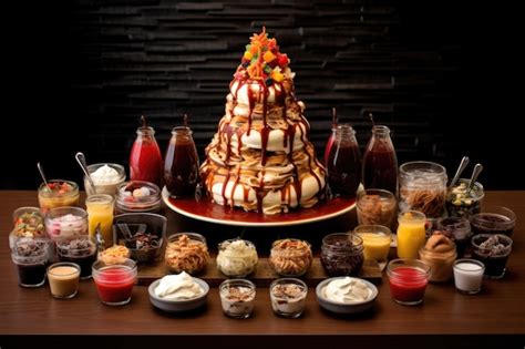 Premium AI Image | Sundae toppings and sauces arranged