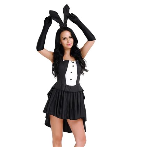 Tiaobug Women Bunny Rabbit Dress With Hair Hoop Gloves Halloween Easter