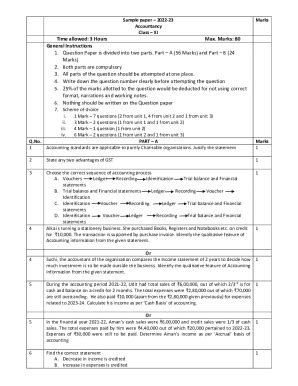 Fillable Online Cbse Class Accountancy Sample Paper Set Answers