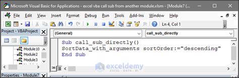 Excel Vba Call Sub From Another Module Exceldemy