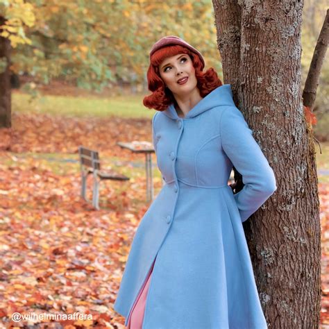 Wool Coat Blue Swing Hooded Princess Coat Womens Winter Etsy