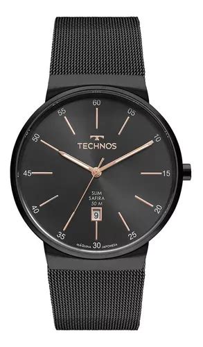 Reloj Technos Slim Black Para Hombre Gm Ag P Mercadolibre