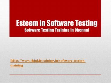 Ppt Software Testing Training In Chennai Powerpoint Presentation