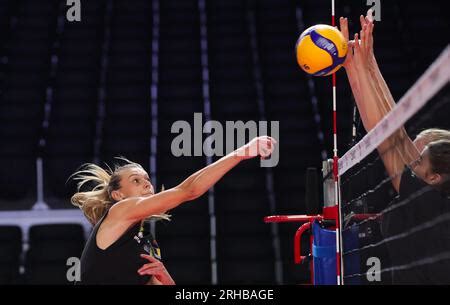 Belgium S Britt Herbots Pictured In Action During A Friendly Volleyball