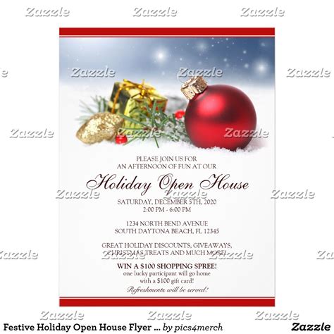 Festive Holiday Open House Flyer Template Corporate Holiday Party