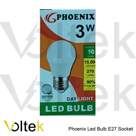 Phoenix Led Bulb E27 Socket Daylight 3w 6w 9w 12w 15w Led Light Bulb Shopee Philippines