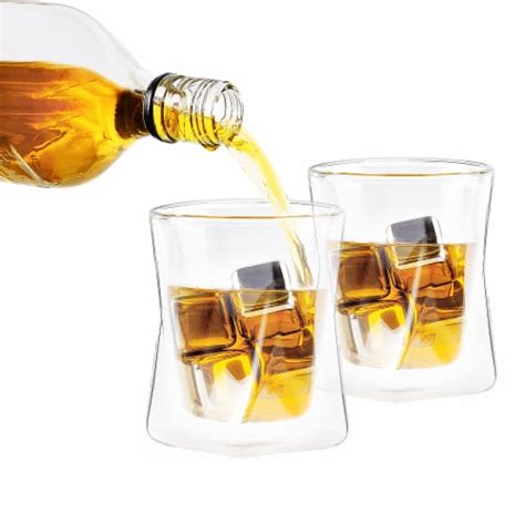 Moderna Artisan Series 10 Oz Double Wall Whiskey Glasses Set Of 2