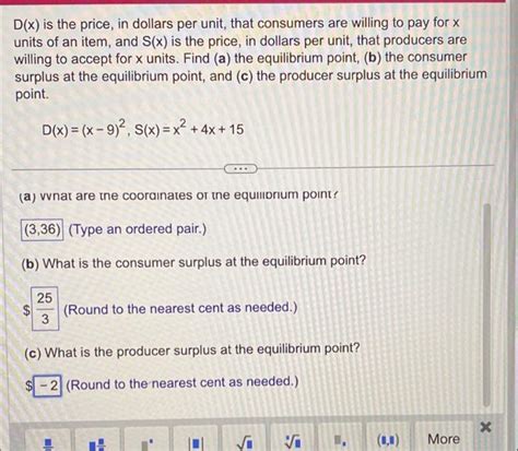 Solved Dx Is The Price In Dollars Per Unit That