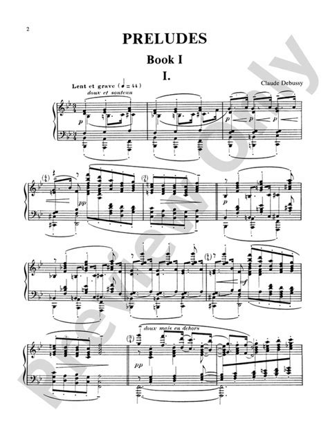 Debussy Preludes Books I II Complete Piano Book Claude Debussy