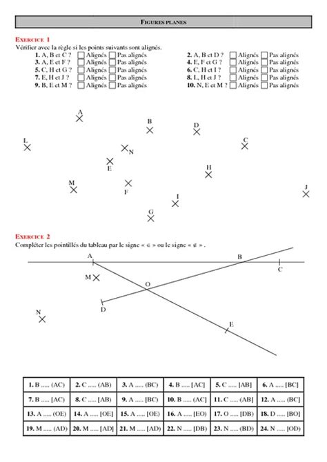 Géométrie 6ème Exercices Correction Collège Mathématiques