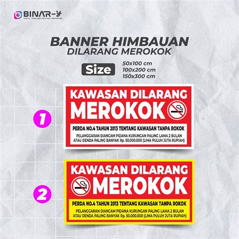 Jual Banner Spanduk Himbauan Dilarang Merokok Di Area Ini Shopee