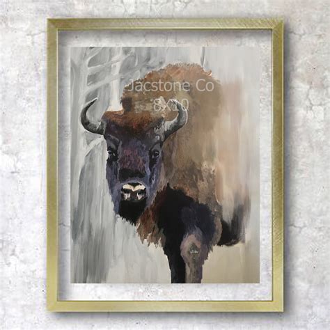 Buffalo Print Bison Print Buffalo Wall Art Bison Wall Etsy