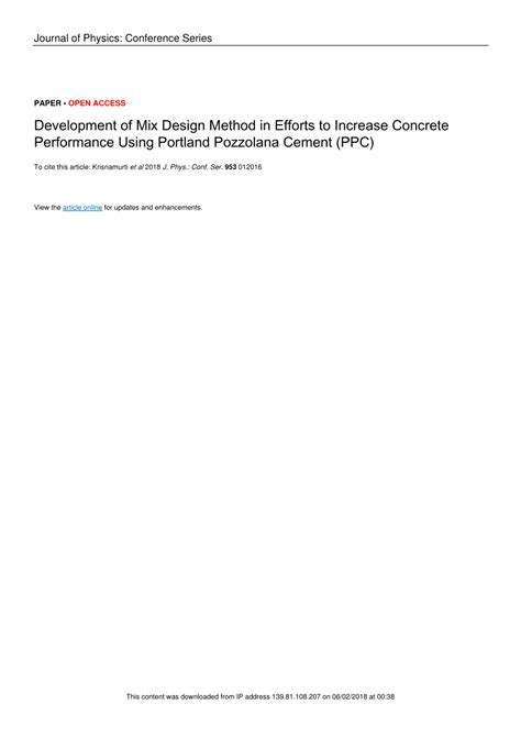 (PDF) Development of Mix Design Method in Efforts to Increase Concrete ...