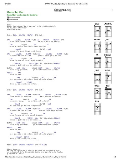 Barro Tal Vez Spinetta Y Los Socios Del Desierto Acordes Pdf
