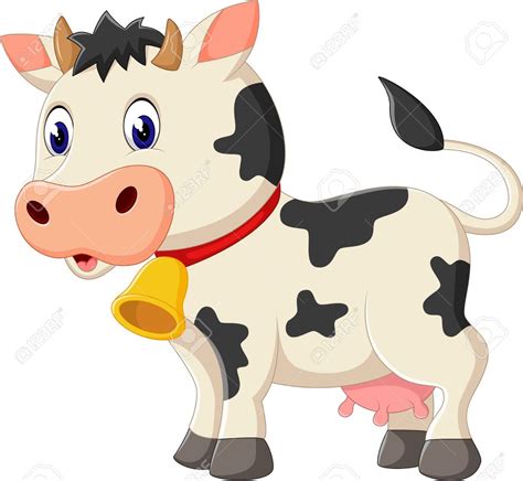 Illustration Of Cute Cow Cartoon Animaux Mignons De Bandes Dessinées Vache Illustration De Vache