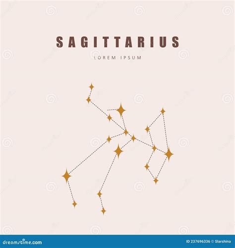 Constelación Sagittarius Zodiac Ilustración Del Vector Del Horóscopo