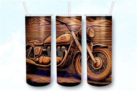 Woodgrain Motorcycle Skinny Tumbler Png Graphic By Mastenic Creative