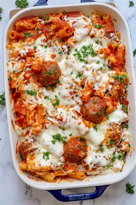 Baked Ziti with Meatballs | She's Not Cookin'