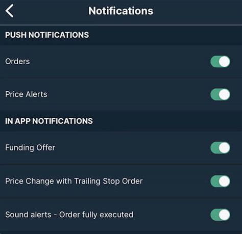 Setting Up The Bitfinex Mobile App Notifications Bitfinex Help Center