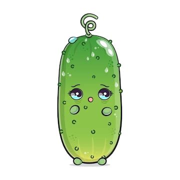 Premium Vector | Scared cucumber character