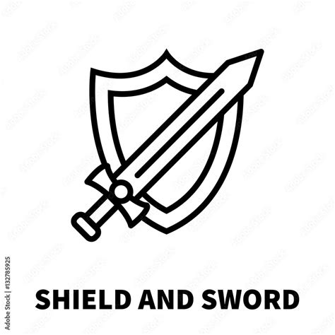 Shield And Sword Icon Or Logo In Modern Line Style Stock Vector Adobe Stock