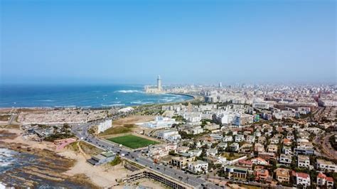 Premium Photo Aerial Drone View Of Casablanca Morocco Atlantic Ocean