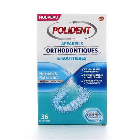 Polident Nettoyant Appareils Orthodontiques Et Goutti Res Comprim S