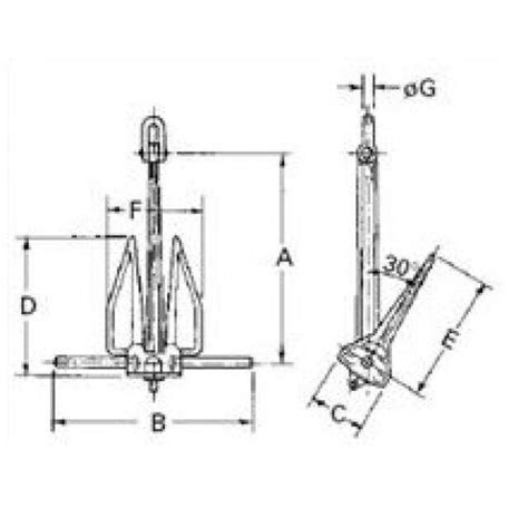 Âncora Galvanizada a Fogo Articulada Modelo Danforth 10E Tam 2 0kg