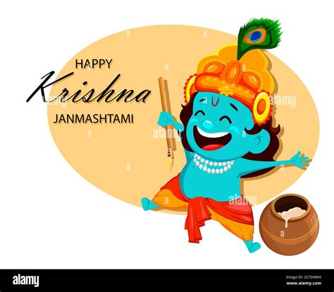 Happy Krishna Janmashtami Lord Krishna Stock Illustration Download