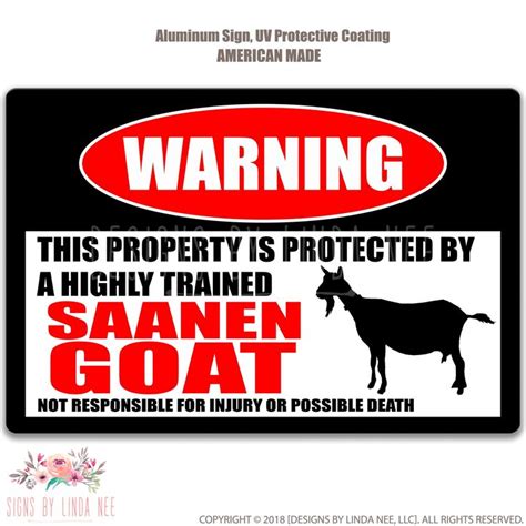 Saanen Goat Sign Funny Goat Sign Goat Decor Barn Sign Yard Sign Goat