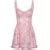 Rapcopter Y2K Pink Lace Mini Dress Trim V Neck See Through Sexy