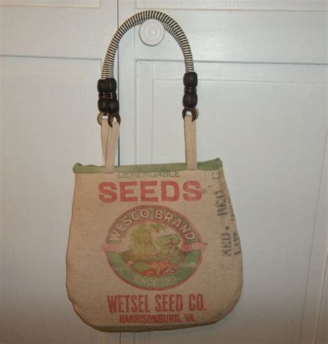 Cotton Feedsack Purse Vintage Feed Sack by MountainMommaDesigns