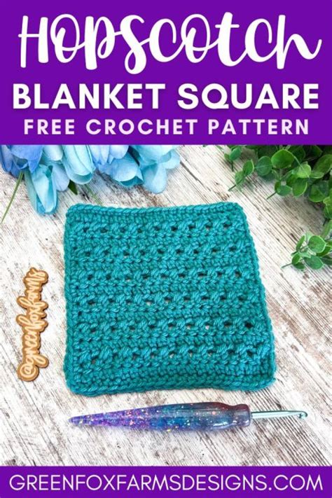 Hopscotch Square Dish Cloth Pattern Green Fox Farms Designs