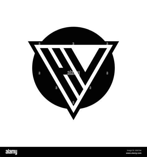 Hv Logo With Negative Space Triangle And Circle Shape Design Template