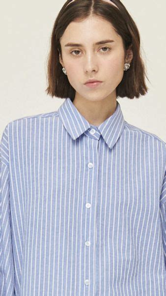 Striped Shirt Striped Top Shemale Preppy Button Up Blouses Collar