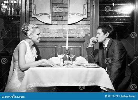 Loving Couple At A Table In Restaurant Stock Image Image Of Sitting