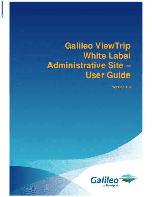 Fillable Online Galileo Viewtrip Fax Email Print Pdffiller