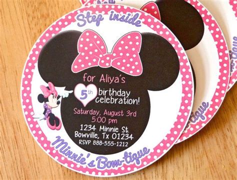 Minnie Mouse Bowtique Invitations Minnie Mouse Minnie S Bow Tique