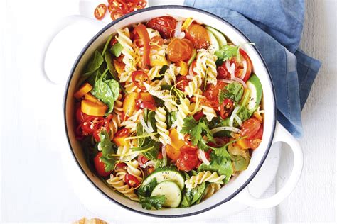 Veggie-loaded spiral pasta recipe