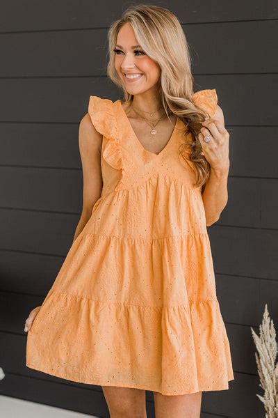 Greatest Feeling Tiered Dress Sherbet The Pulse Boutique