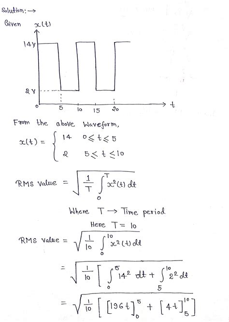 Solved Determine The Rms Value Of The Waveform Shown In The Figure