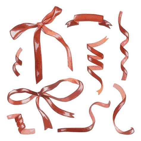 Premium Vector Red Ribbons And Bows Tie Something With Ribbon