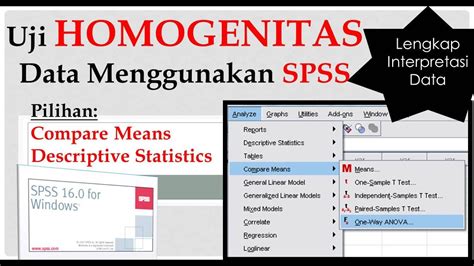 Cara Uji Homogenitas Data Menggunakan Spss Lengkap Interpretasi Data