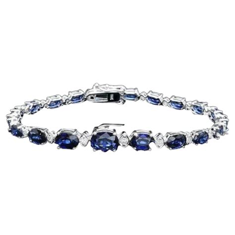 Natural Blue Sapphire And Diamond Karat Solid White Gold