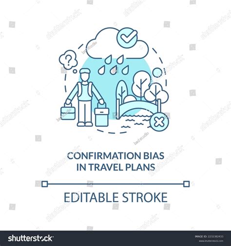 Confirmation Bias Travel Plans Turquoise Concept Stock Vector Royalty