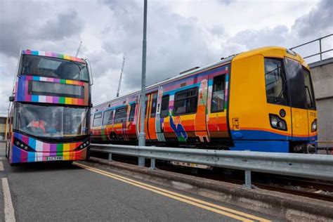 London Pride 2023 Buses And Trains In Rainbow Colours