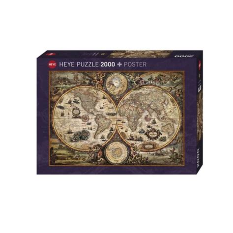 Puzzle Heye Mapa Del Mundo Vintage De 2000 Piezas Kubekings