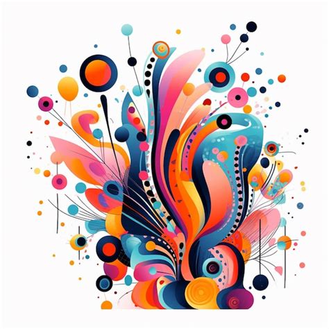 Premium Ai Image Brightly Colored Abstract Design With Circles And