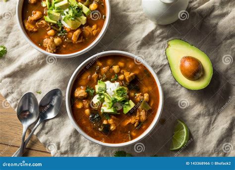 Homemade Mexican Pozole Soup Stock Photo - Image of restaurant, radish: 143368966